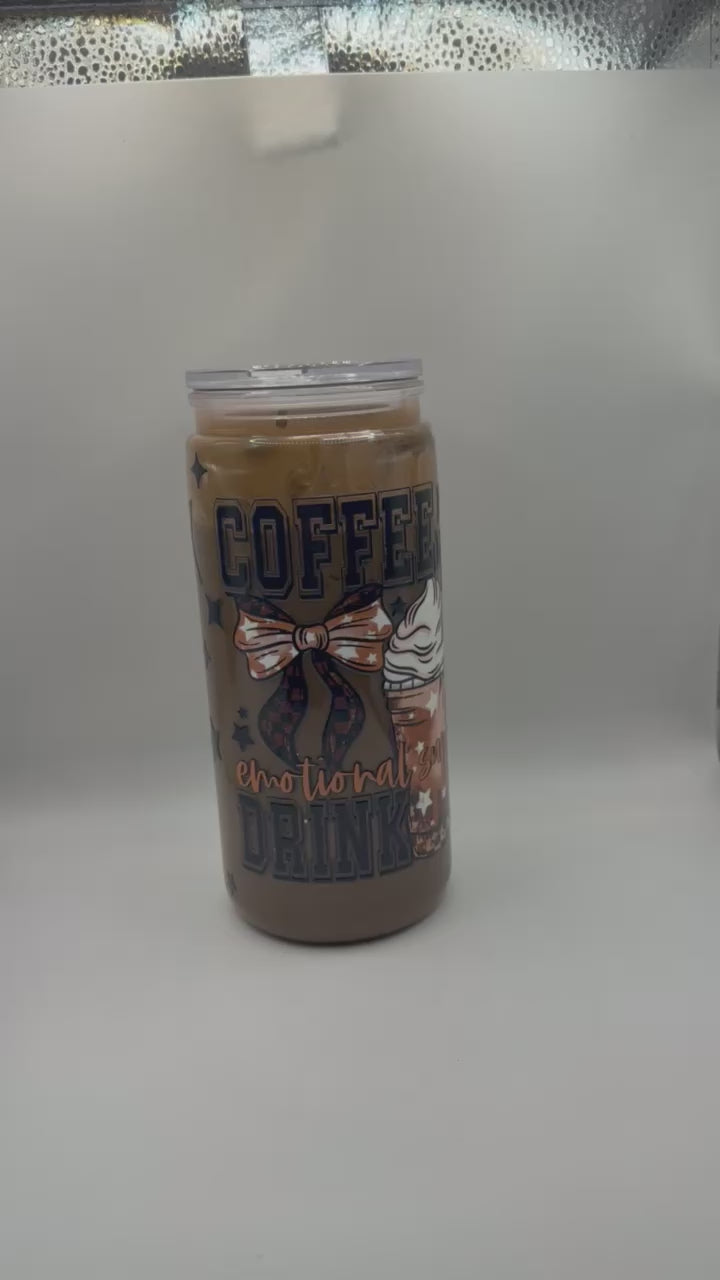 20 oz Coffee is my emotional support drink snow globe cup