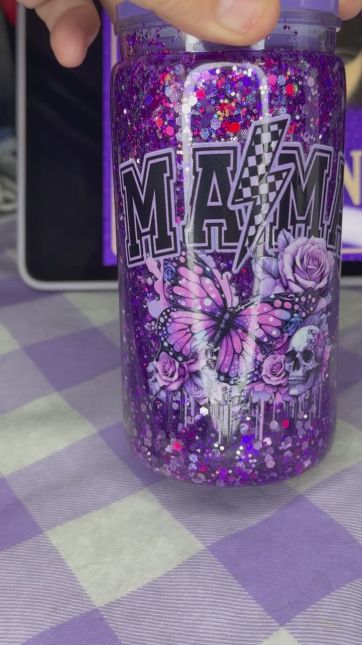 16 oz Mama Glitter tumbler