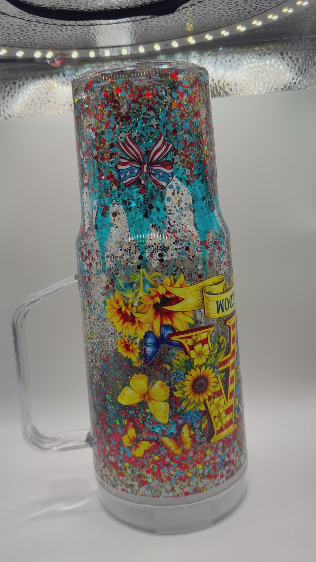 40 oz USA 250 years of Freedom snow globe cup