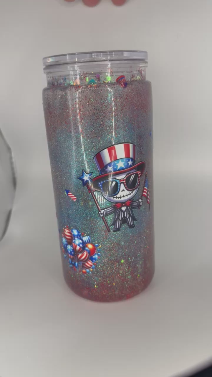 20 oz Patriot Jack S snow globe cup