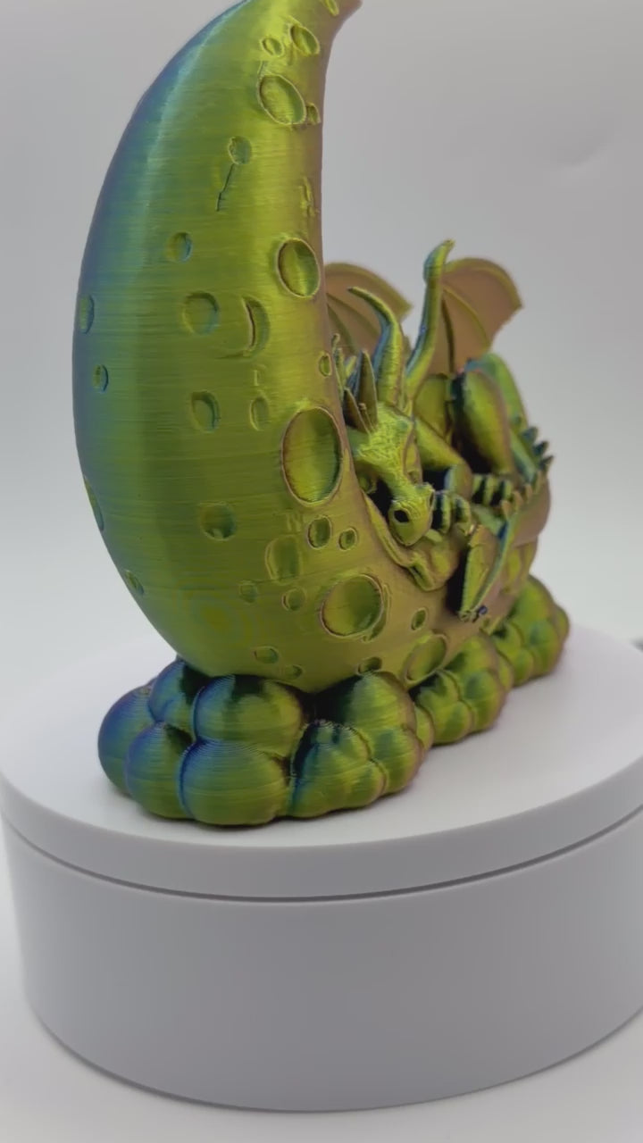 3D printed Sleeping Dragon on the Moon