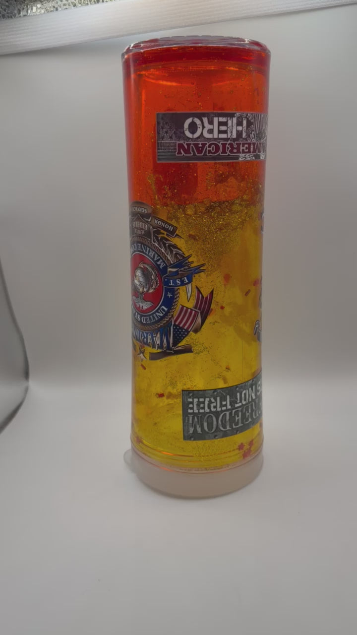 20 oz US Marine Corps snow globe Water Bottle