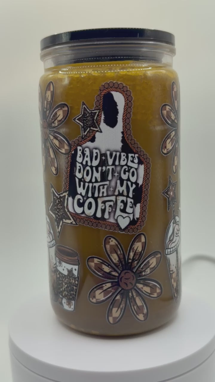 16 oz Bad Vibes Don’t Go With My Coffee snow globe cup