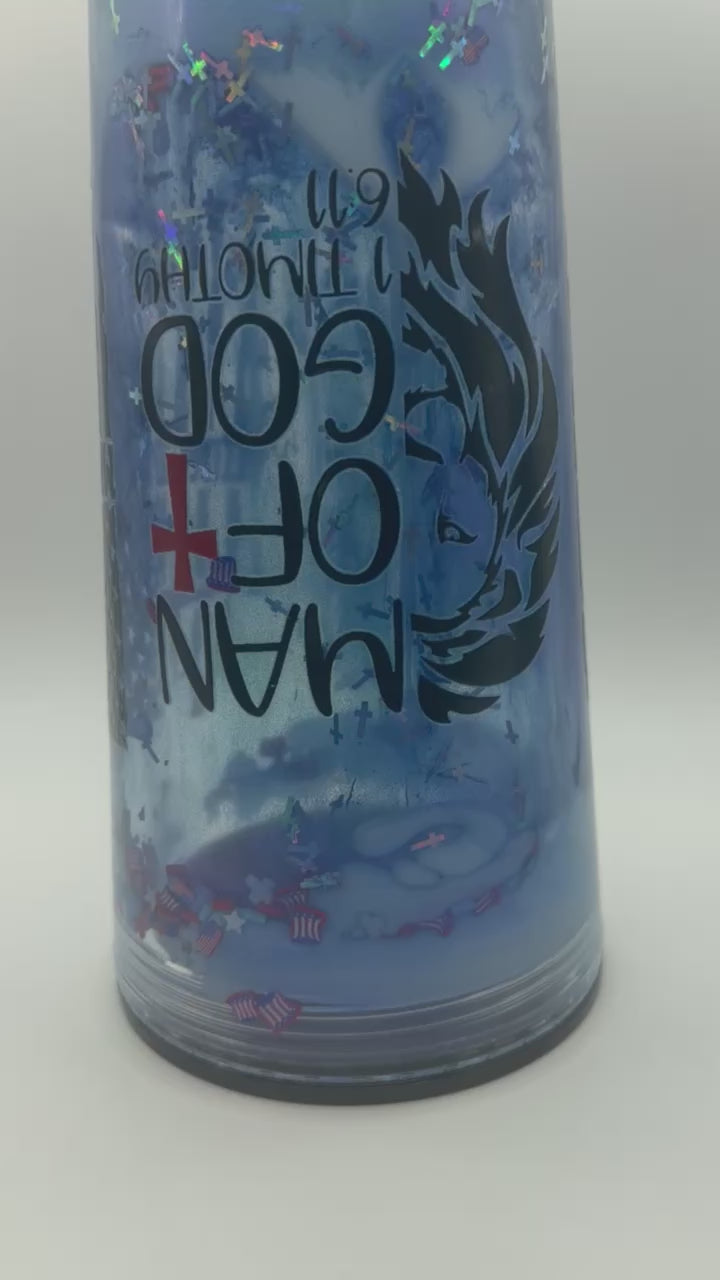 24 oz Man of God snow globe cup