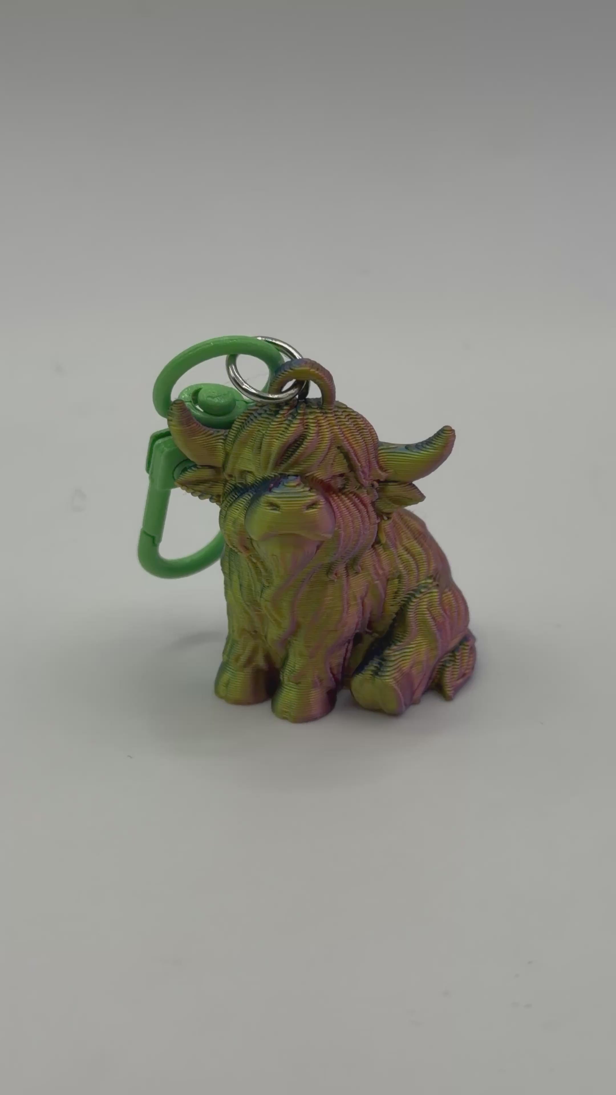 3D Printed Mini Highland Cow keychain