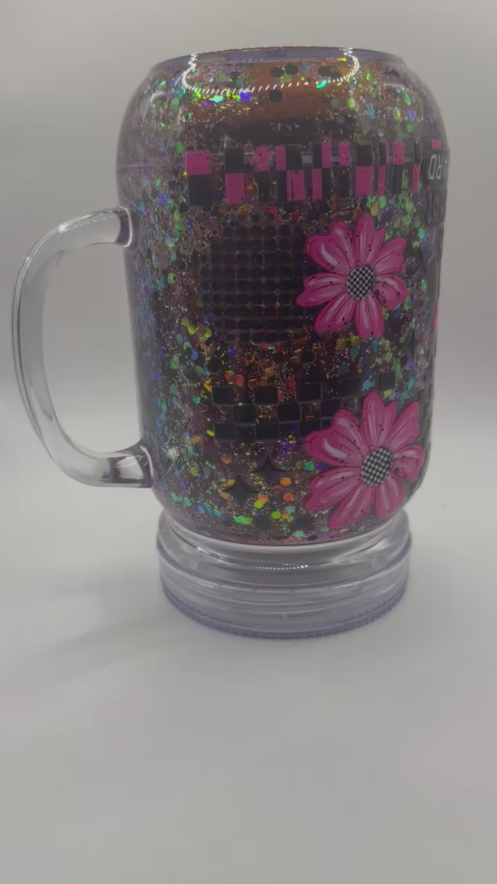 20 oz With Every Setback mason jar snow globe cup