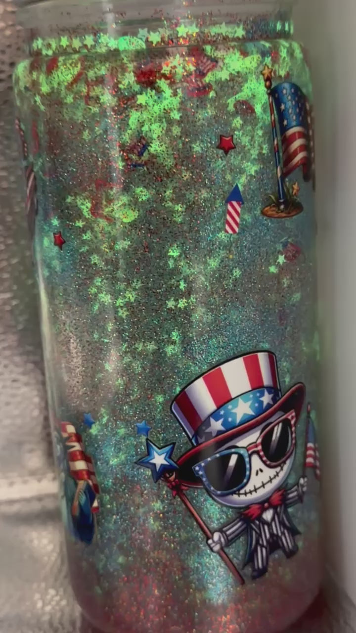 20 oz Patriot Jack S snow globe cup