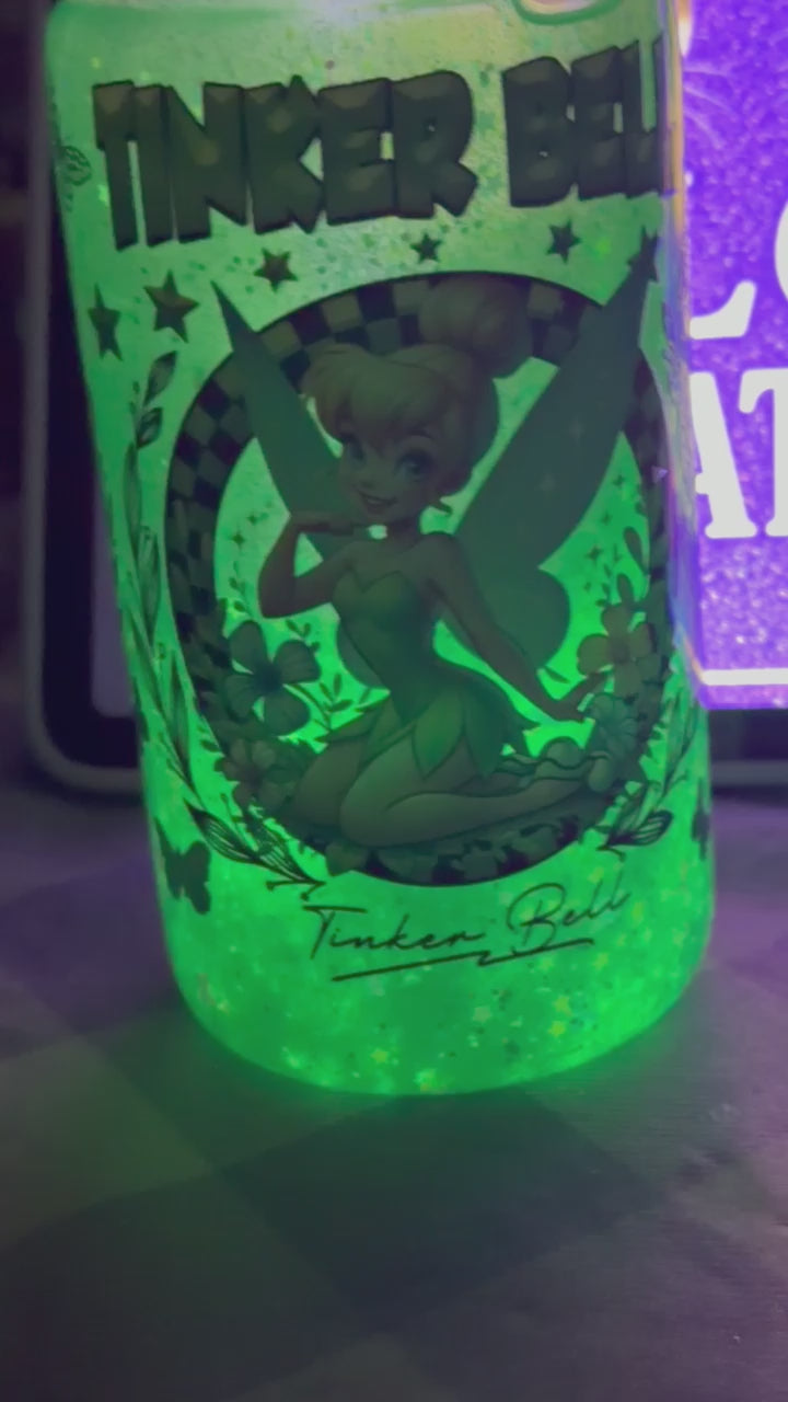 16 oz Tinkerbell glitter snow globe cup